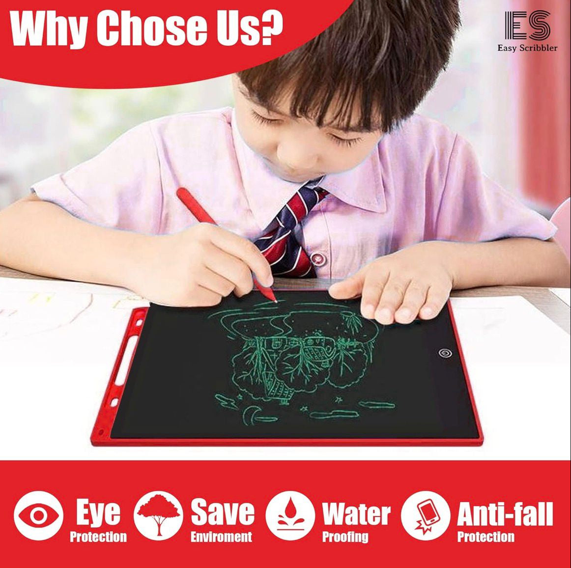 12 Inch LCD Writing Tablet for Kids | Reusable Magic Slate Doodle Board with Stylus | Paperless Drawing & Learning Pad