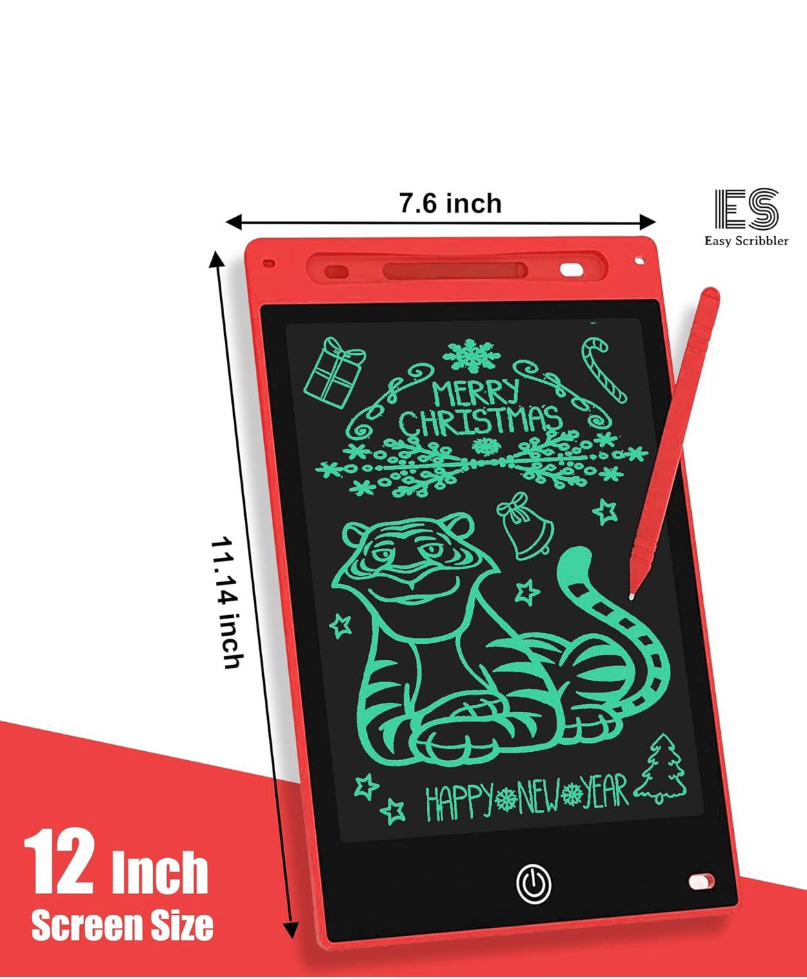 12 Inch LCD Writing Tablet for Kids | Reusable Magic Slate Doodle Board with Stylus | Paperless Drawing & Learning Pad
