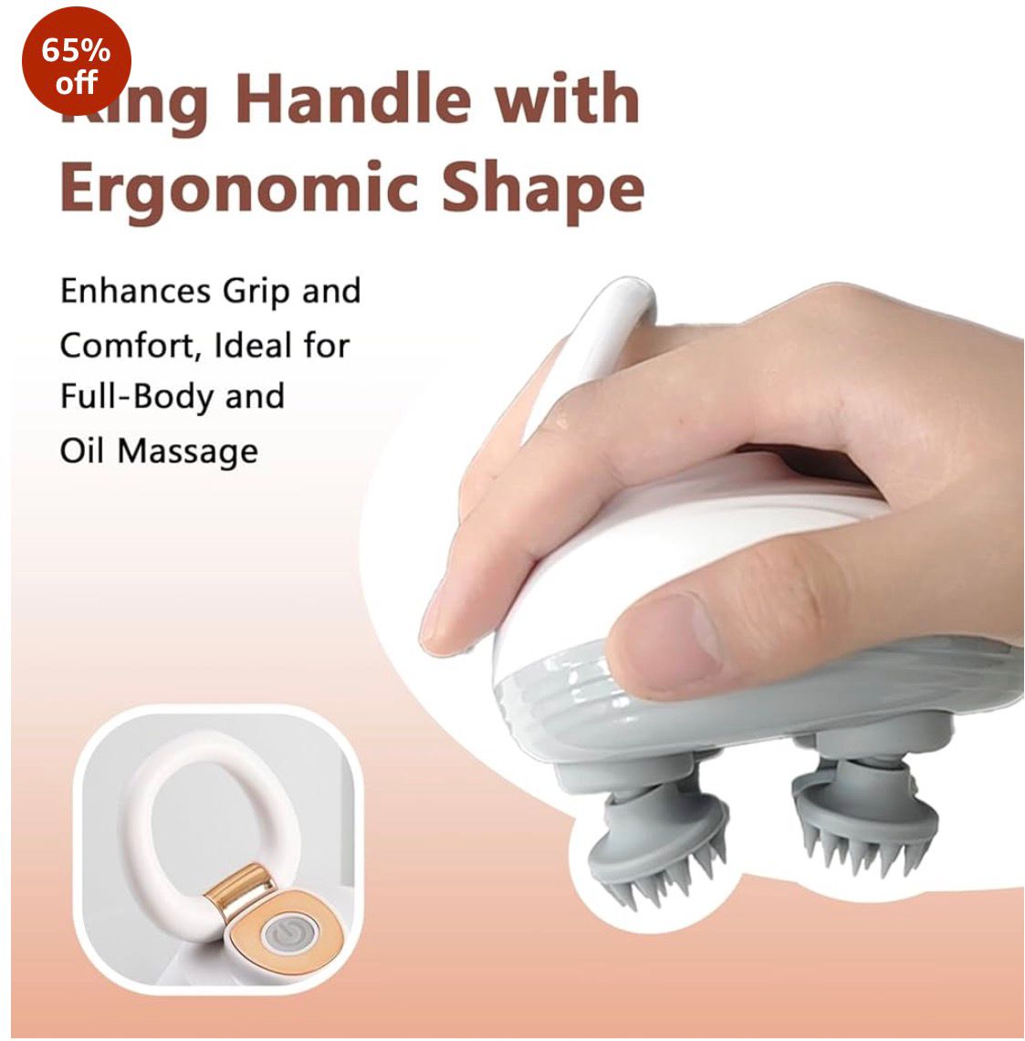 Rechargeable Electric Scalp Massager | Stress Relief, Hair Relaxation & Deep Head Massage (Waterproof)