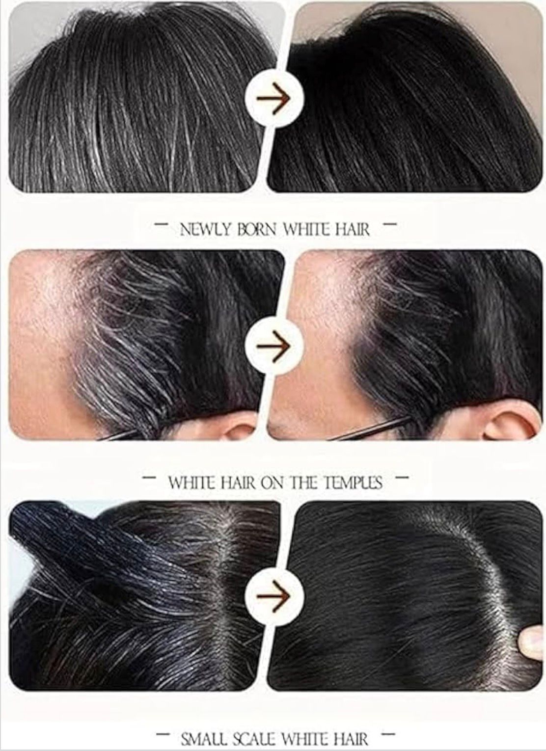 Instant Hair Color Touch-Up Stick | White & Grey Hair Cover in Seconds | Waterproof, Sweat-Proof (Black)