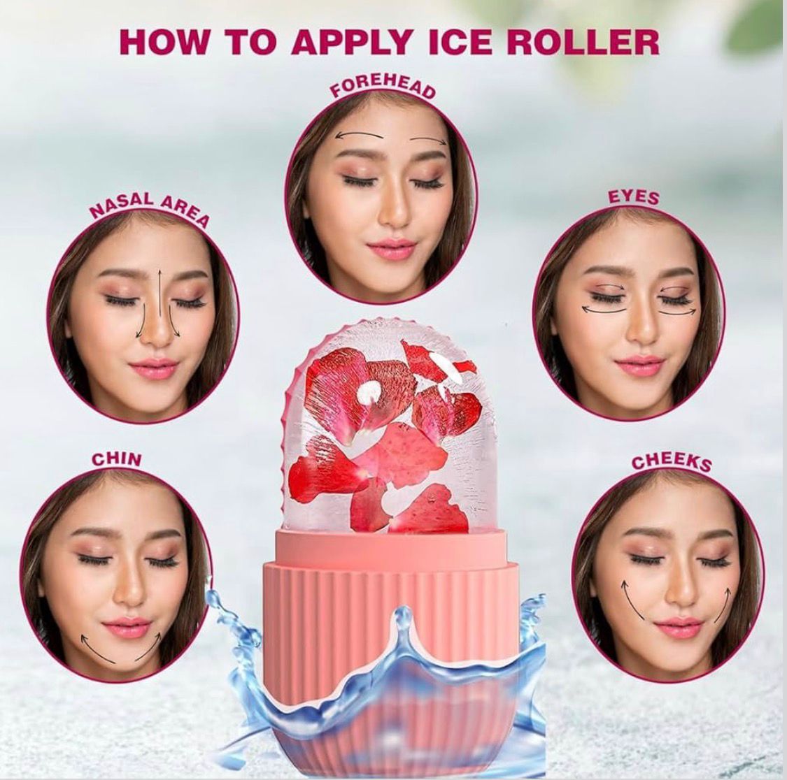 Face Ice Roller Massager (Pack of 3) | Reduce Puffiness, Acne & Get Instant Glow
