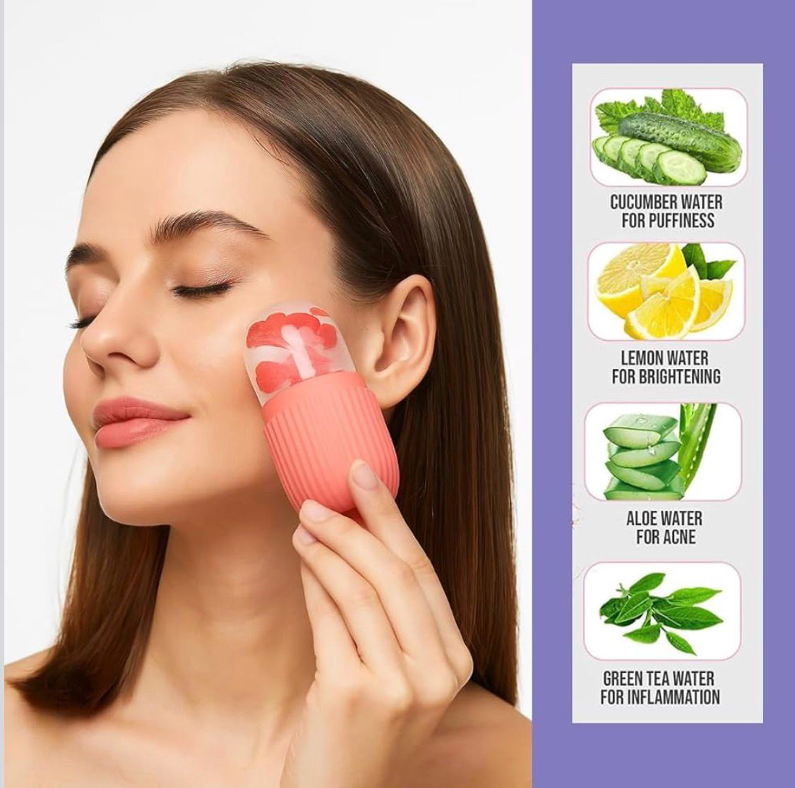 Face Ice Roller Massager (Pack of 3) | Reduce Puffiness, Acne & Get Instant Glow