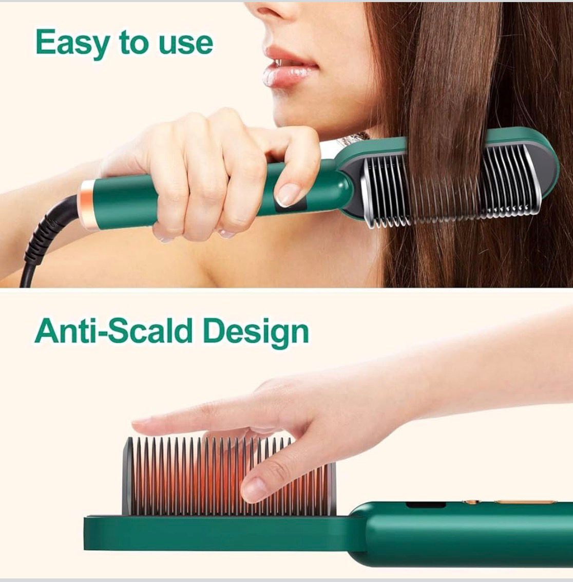 ANGENIL 2in1 Ceramic Hair Straightening Brush.