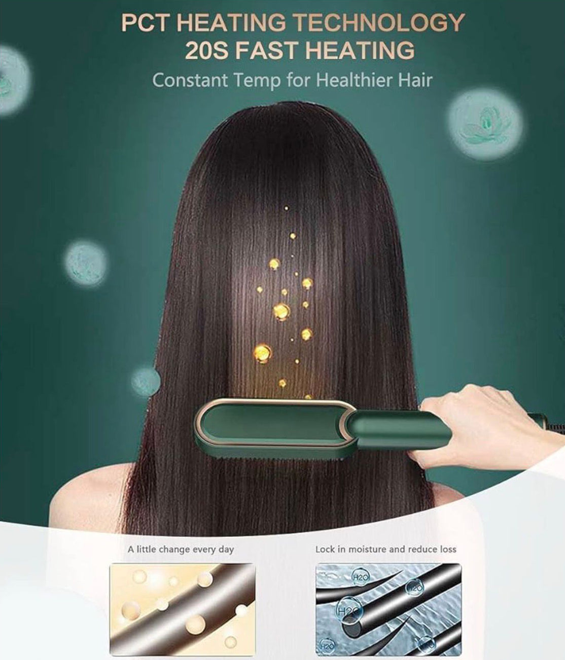 ANGENIL 2in1 Ceramic Hair Straightening Brush.