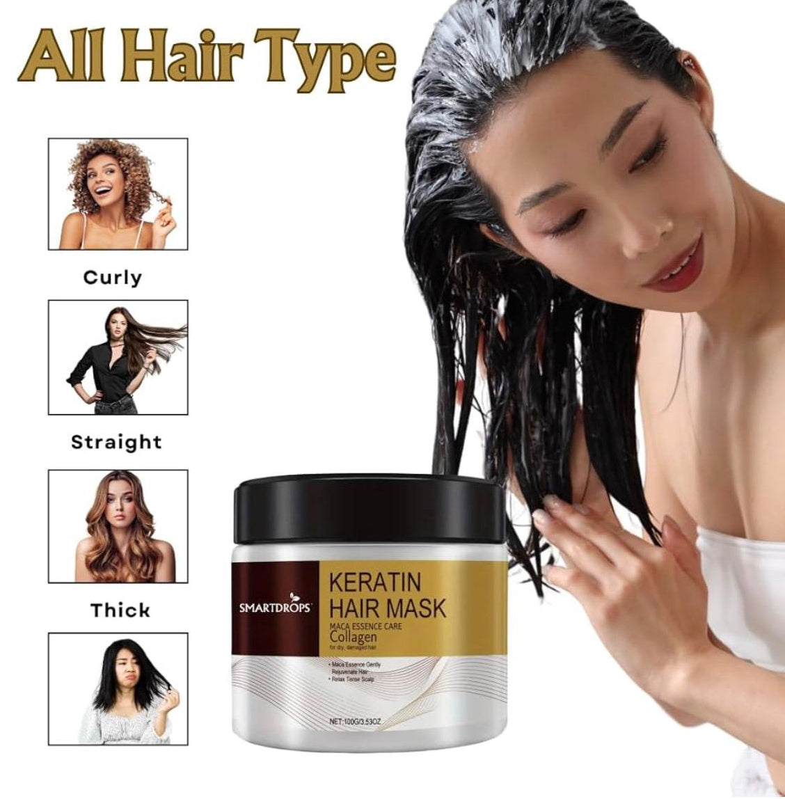 Keratin Repair Hair Mask | Deep Nourishment for Smooth, Soft & Frizz-Free Hair (100 g)