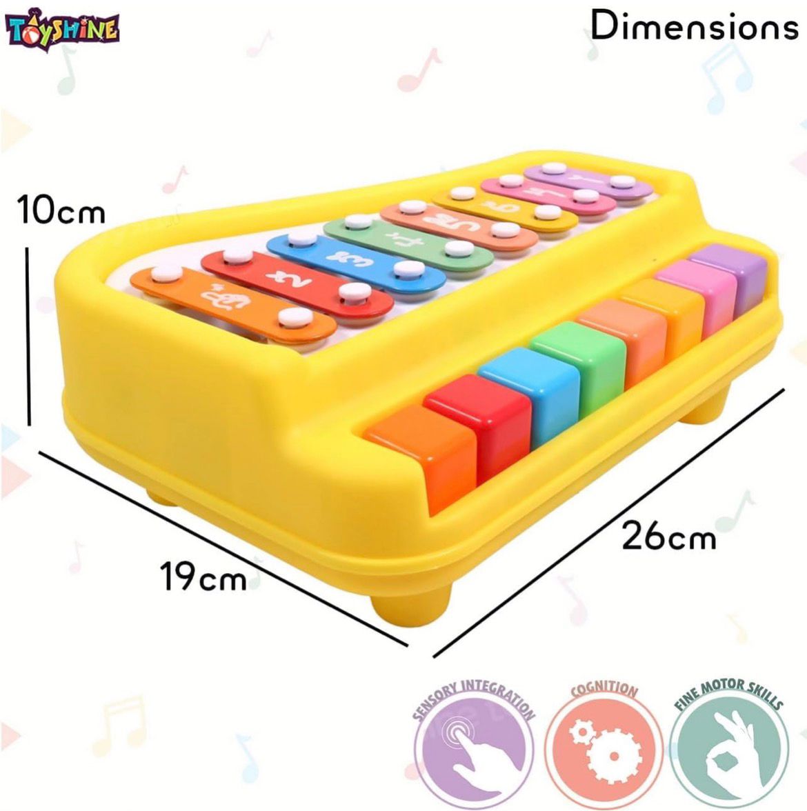2-in-1 Piano & Xylophone Musical Toy for Kids | Battery-Free Educational Music Instrument (Ages 2+ Years)