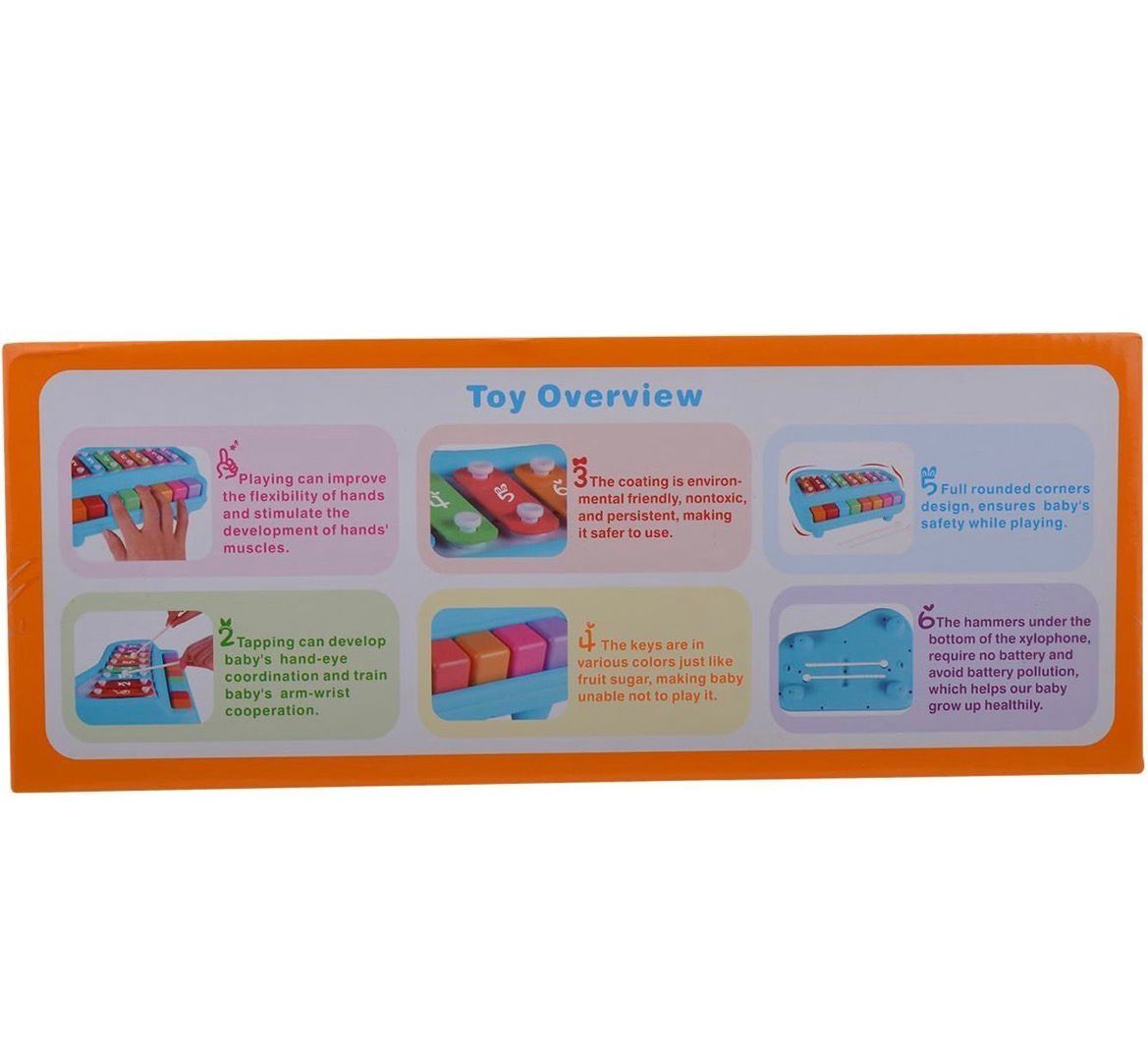 2-in-1 Piano & Xylophone Musical Toy for Kids | Battery-Free Educational Music Instrument (Ages 2+ Years)