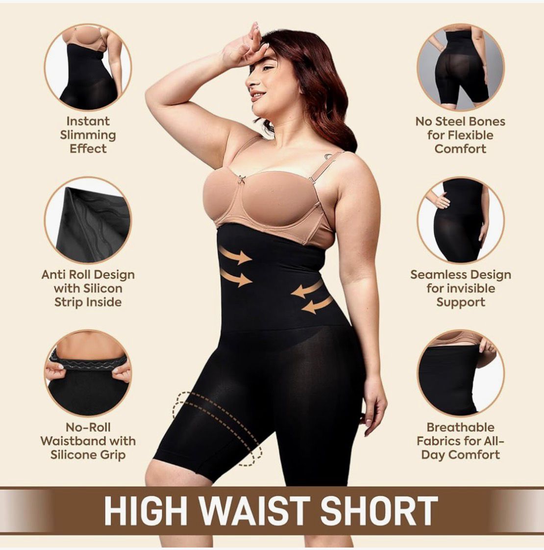 4-in-1 Quick Slim Tummy, Back, Thighs, Hips Body Shaper (Pack of 2)